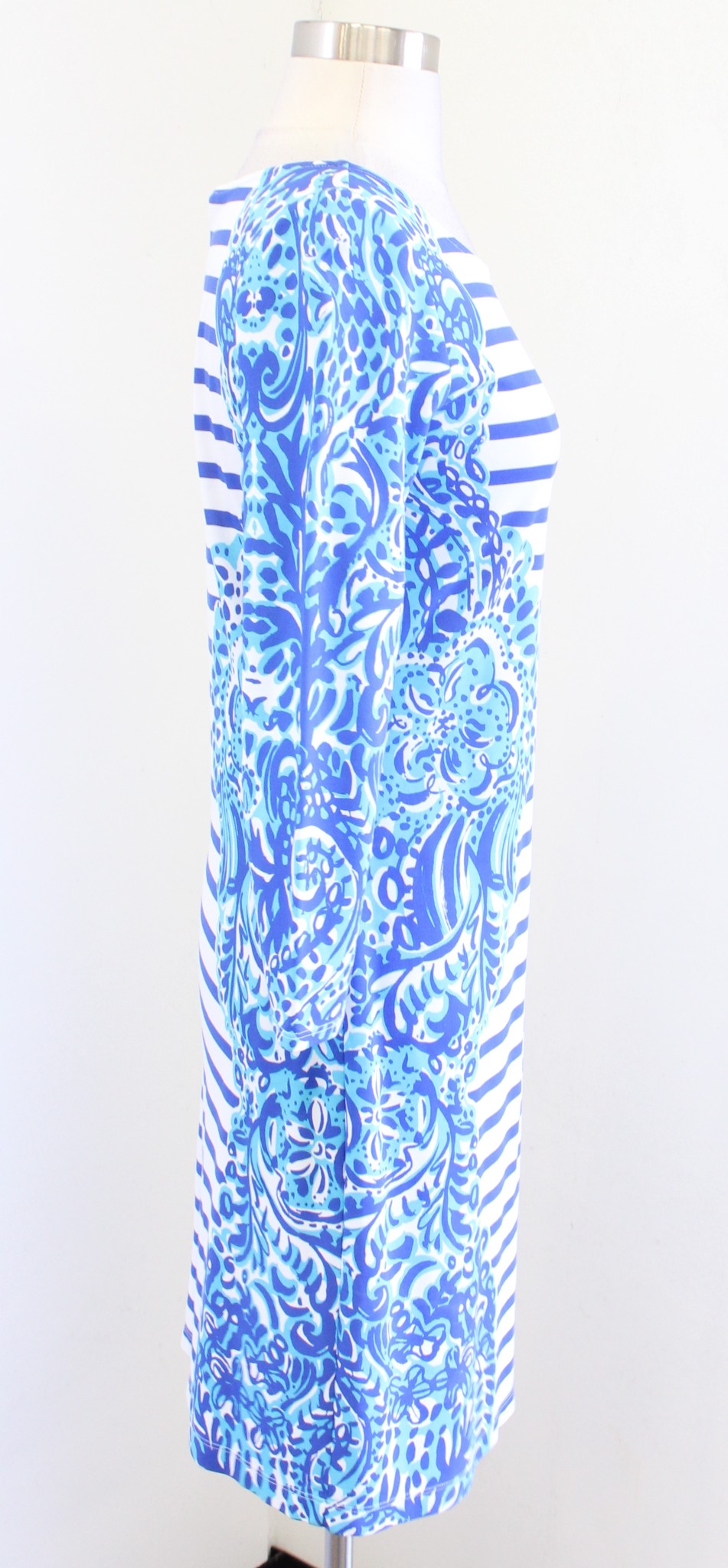 Lilly Pulitzer Womens Nila Dress Brilliant Blue Moon Jellies Stripe Size XS