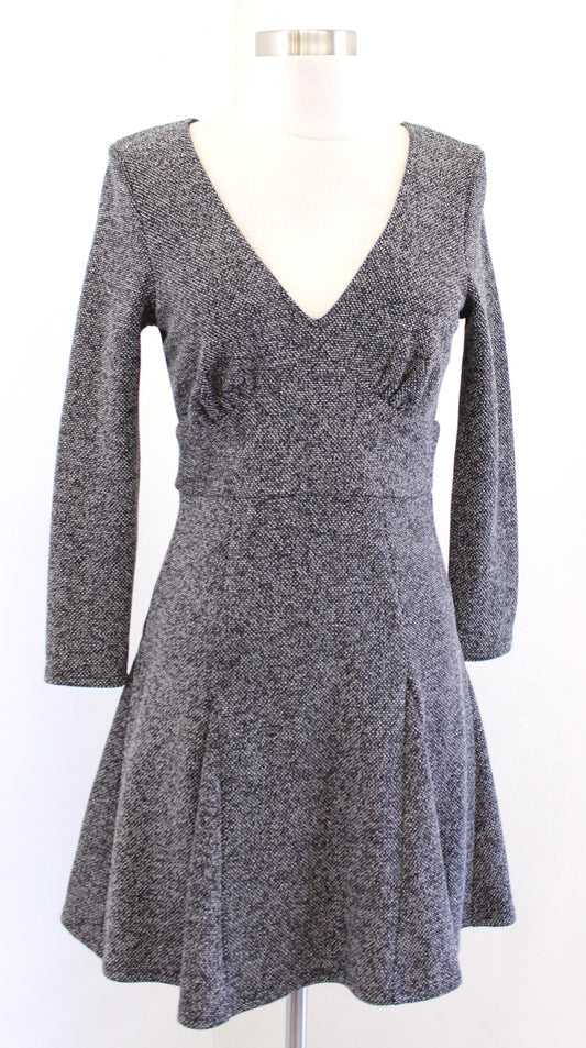 NWT Free People Heartstopper Black White Tweed A Line Flared Mini Dress Size S