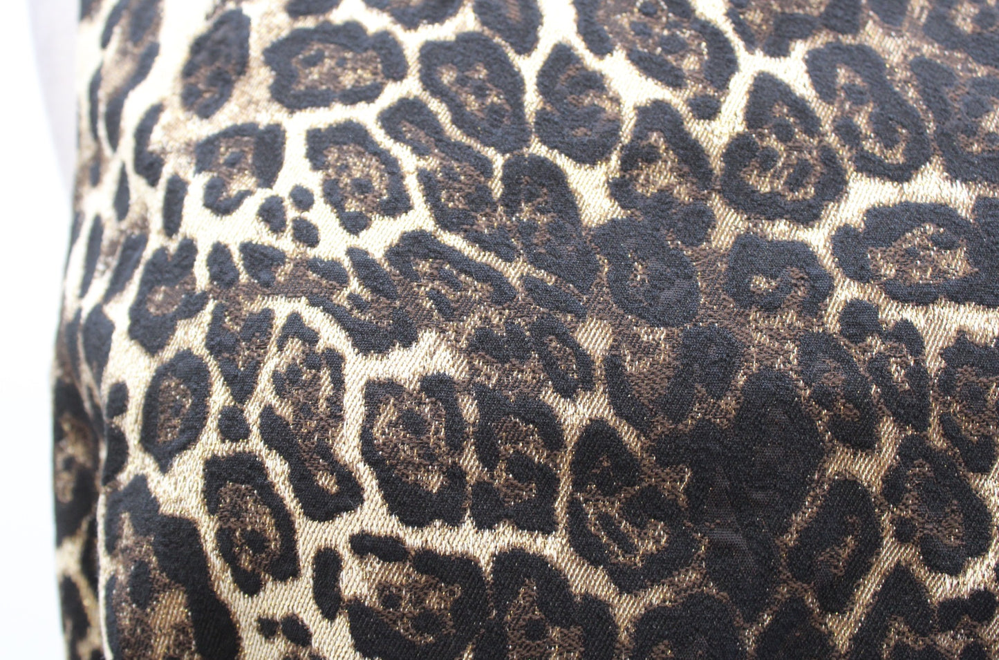Etcetera Metallic Shimmer Leopard Print Mock Neck Sheath Dress Size 2 Career