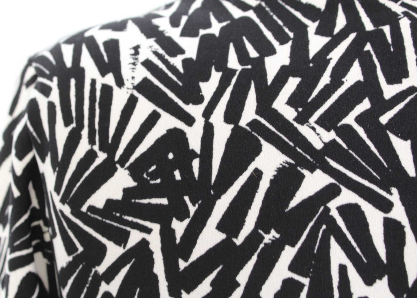 Lauren Ralph Lauren Black White Abstract Print Ruched Wiggle Sheath Dress Size 2