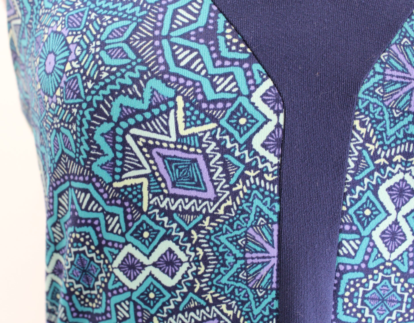 Title Nine Hillary Blue Geometric Print Athletic Dress Size S V Neck Sleeveless