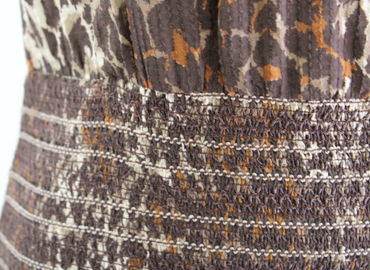 Veronica Beard Cox Leopard Print Smocked Ruffle Flounce Mini Dress Size XS Brown