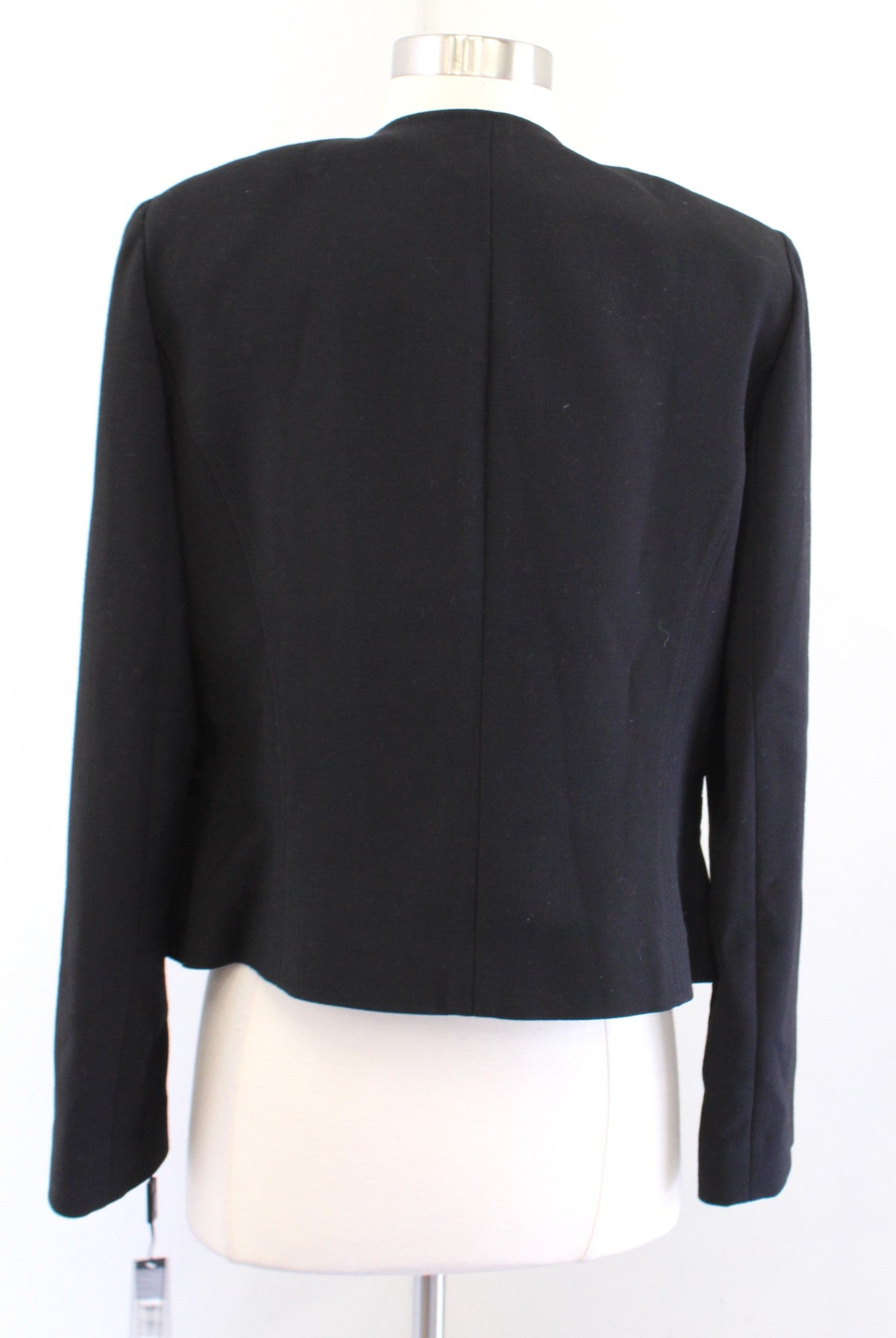 NWT Tahari ASL Levine Black Asymmetrical Zip Moto Style Blazer Jacket Size 8