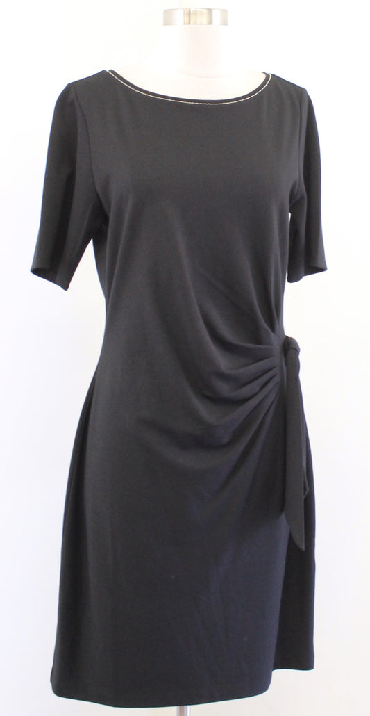 NWT White House Black Market Short Sleeve Side Tie Ruched Dress Size M Casual