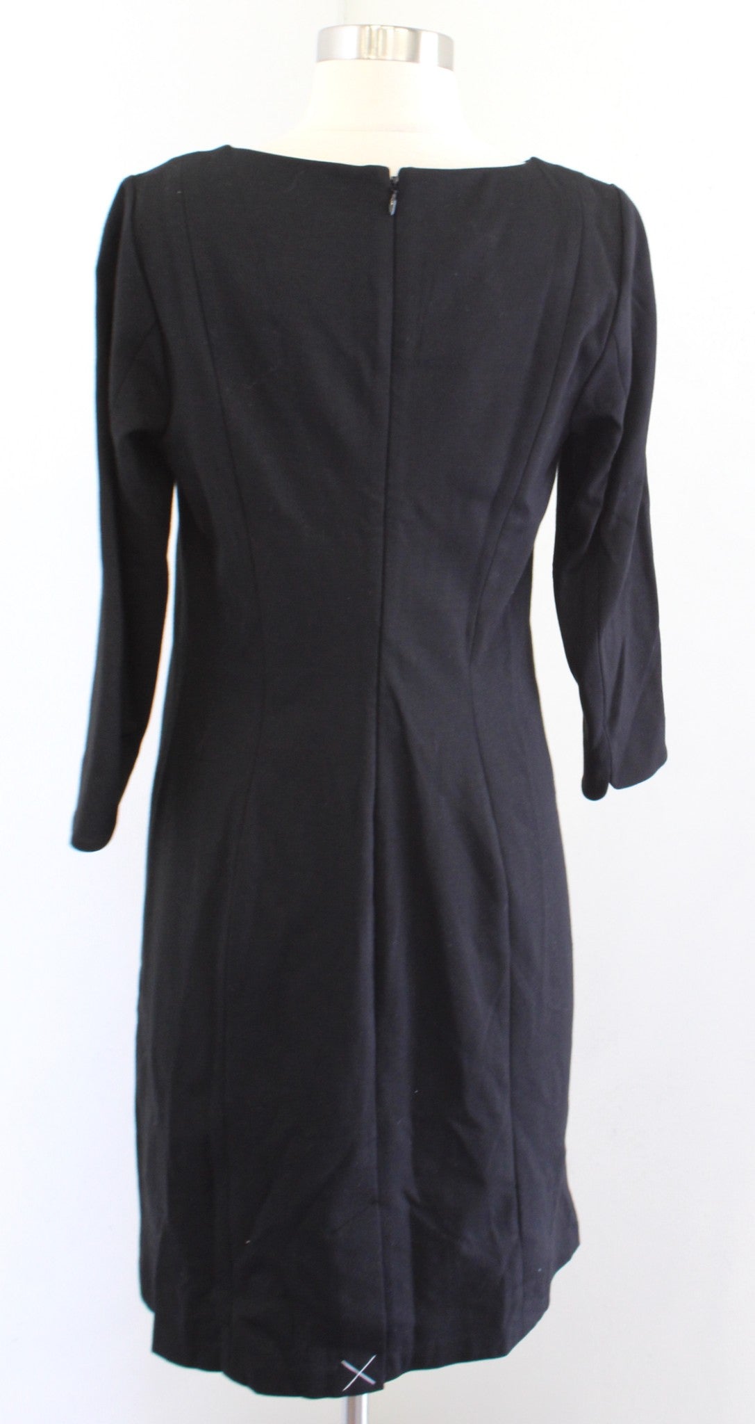 NWT Talbots Limited Edition Black Bow Pearl Accent 3/4 Sleeve Dress Size 6P Knit
