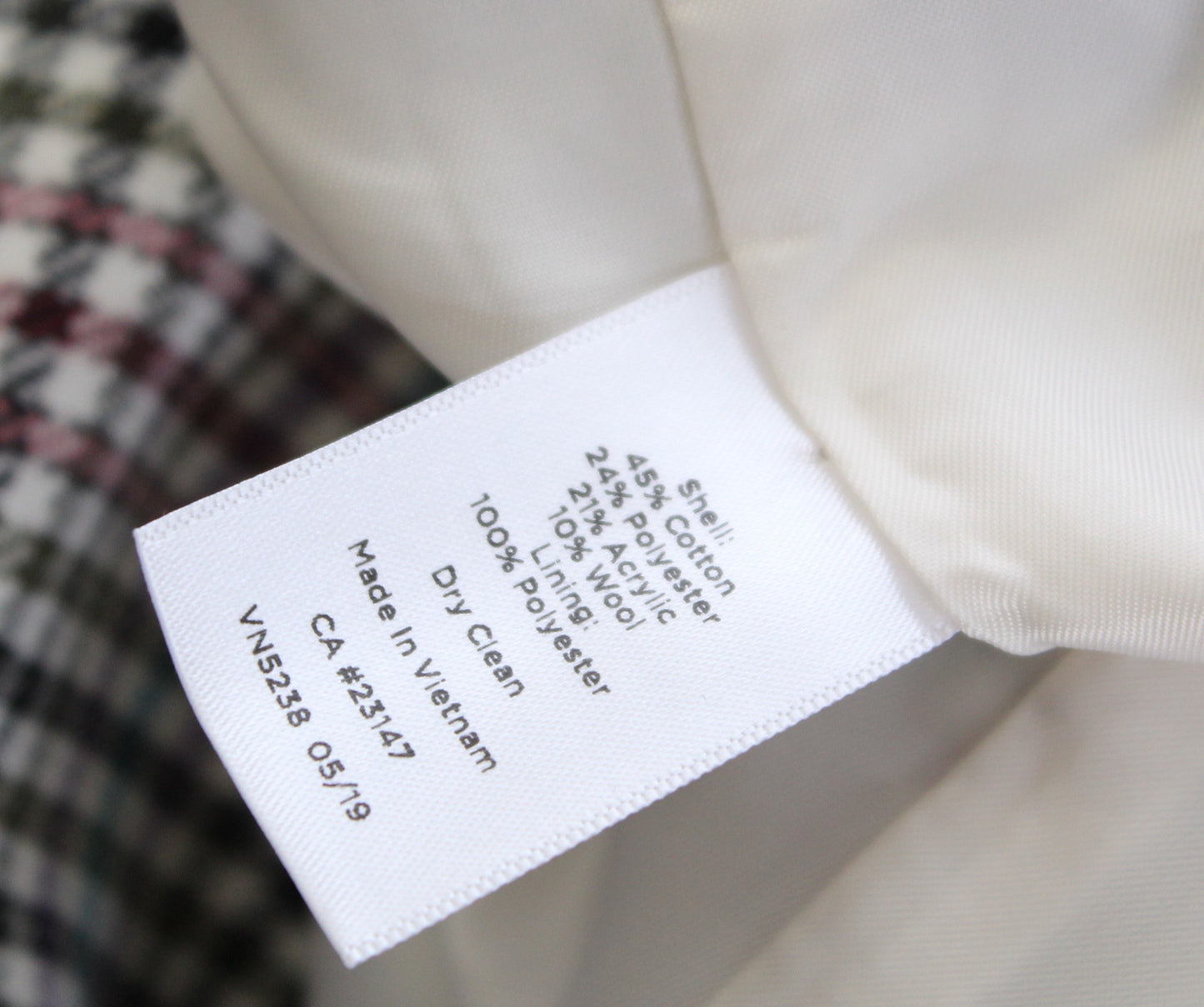 Talbots Womens Multi Color Plaid Long Longline Blazer Jacket Size 10 Career