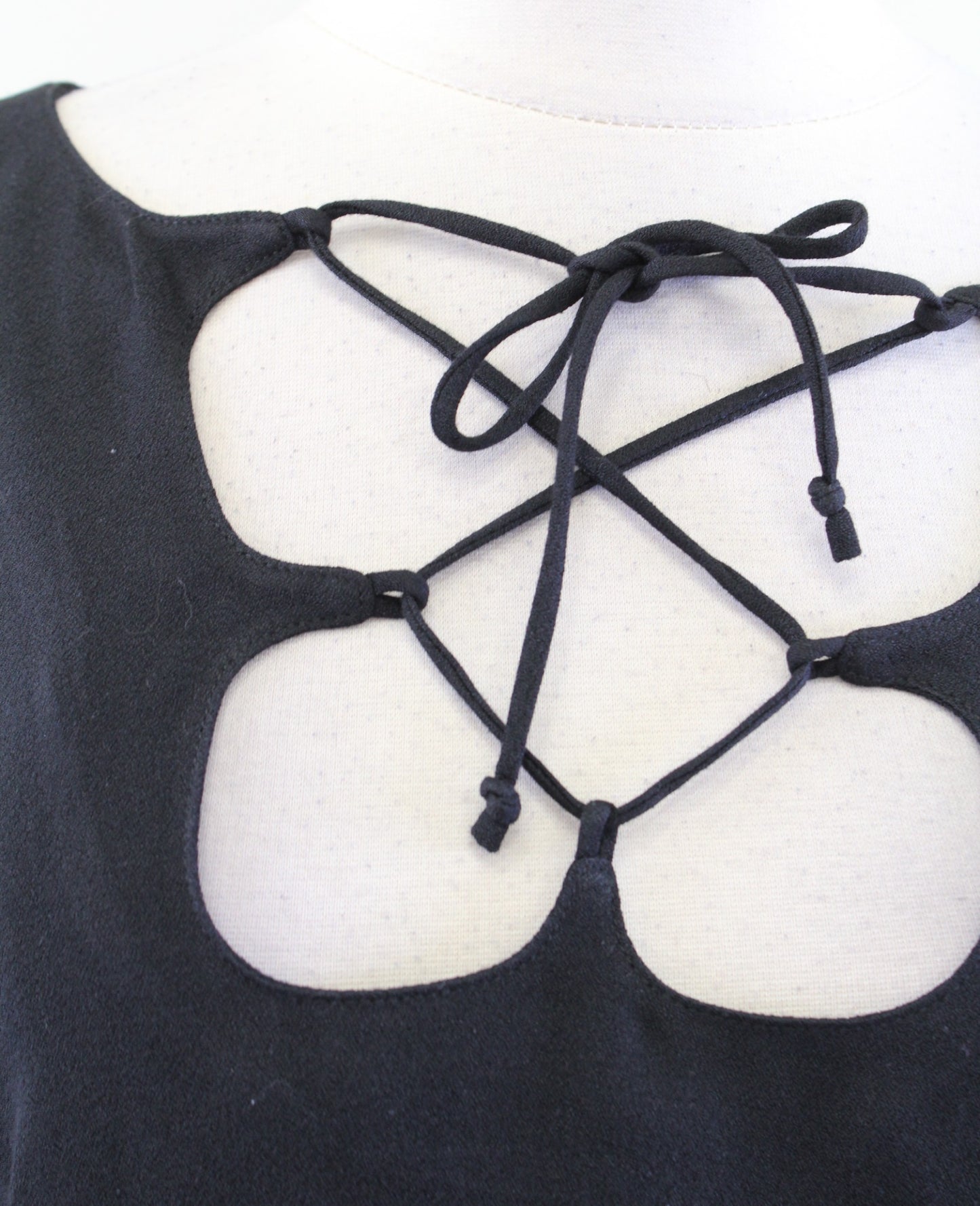 Frame Shirt Womens Solid Black Mirrored Lace Up Neckline Top Blouse Size XS