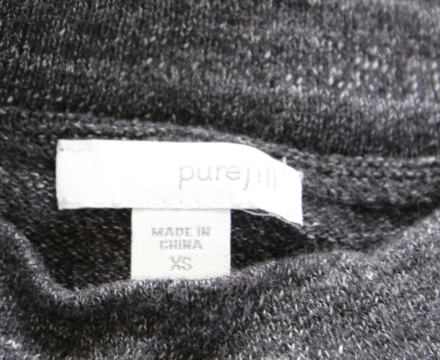 J Jill Charcoal Gray Heather Mock Neck Drawstring Cinch Side Sweater Top Size XS