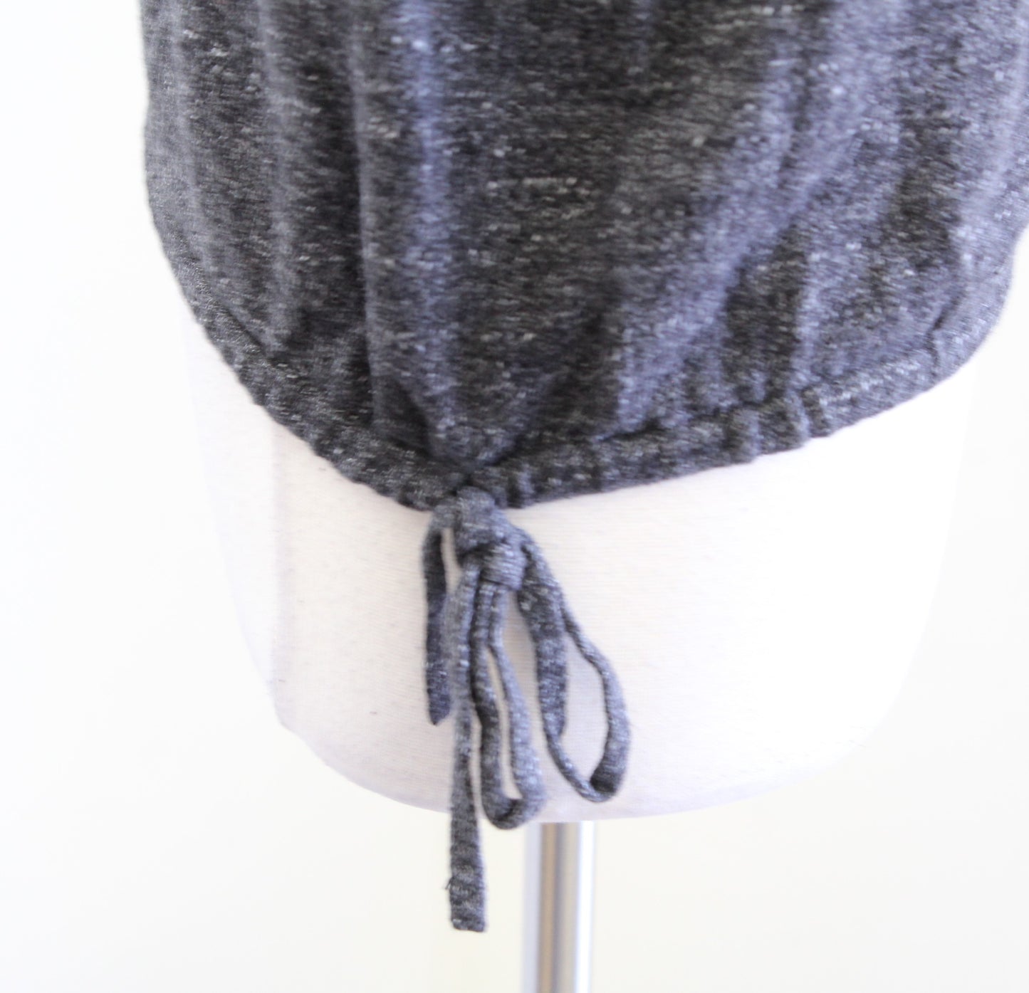 J Jill Charcoal Gray Heather Mock Neck Drawstring Cinch Side Sweater Top Size XS