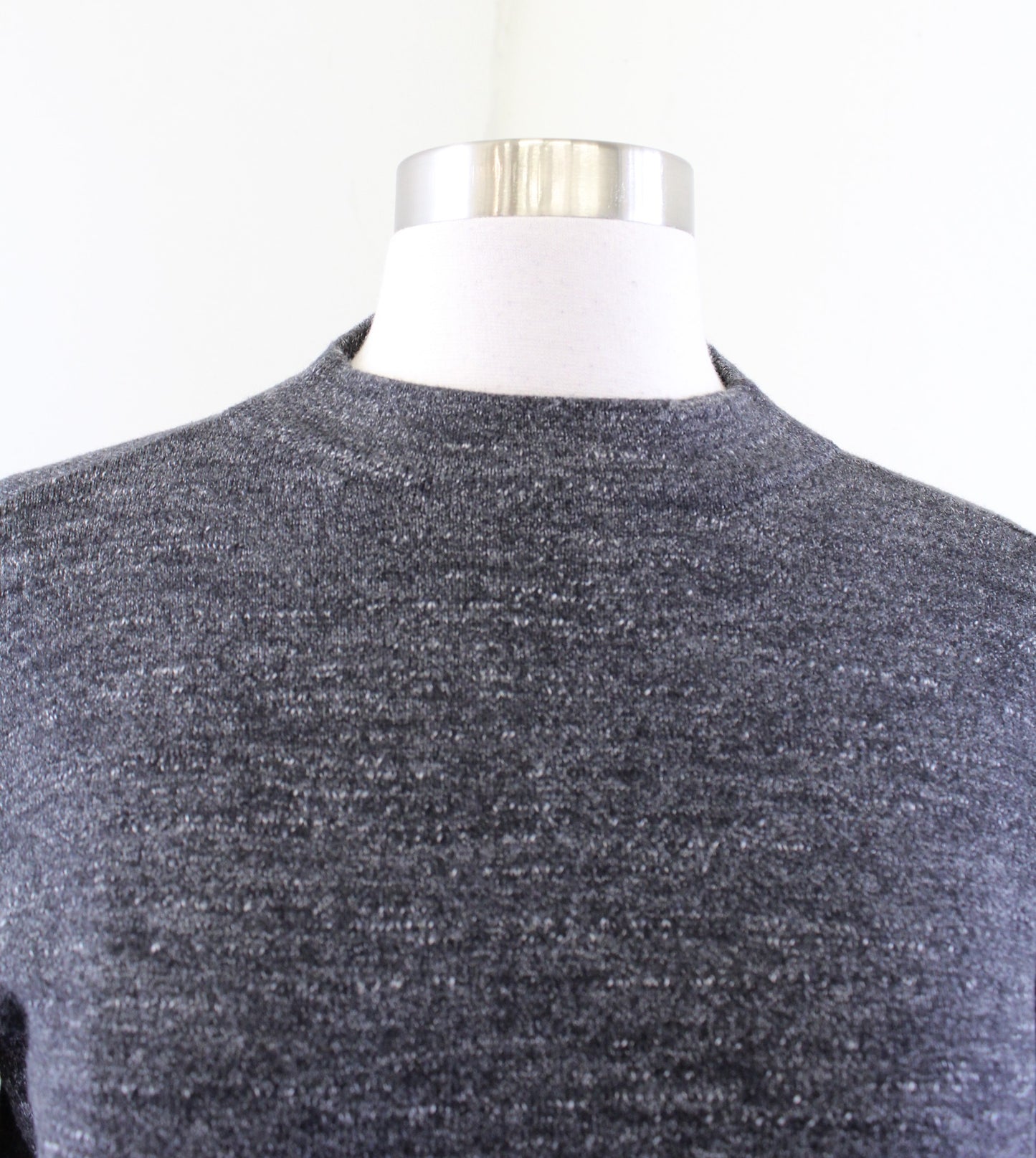 J Jill Charcoal Gray Heather Mock Neck Drawstring Cinch Side Sweater Top Size XS