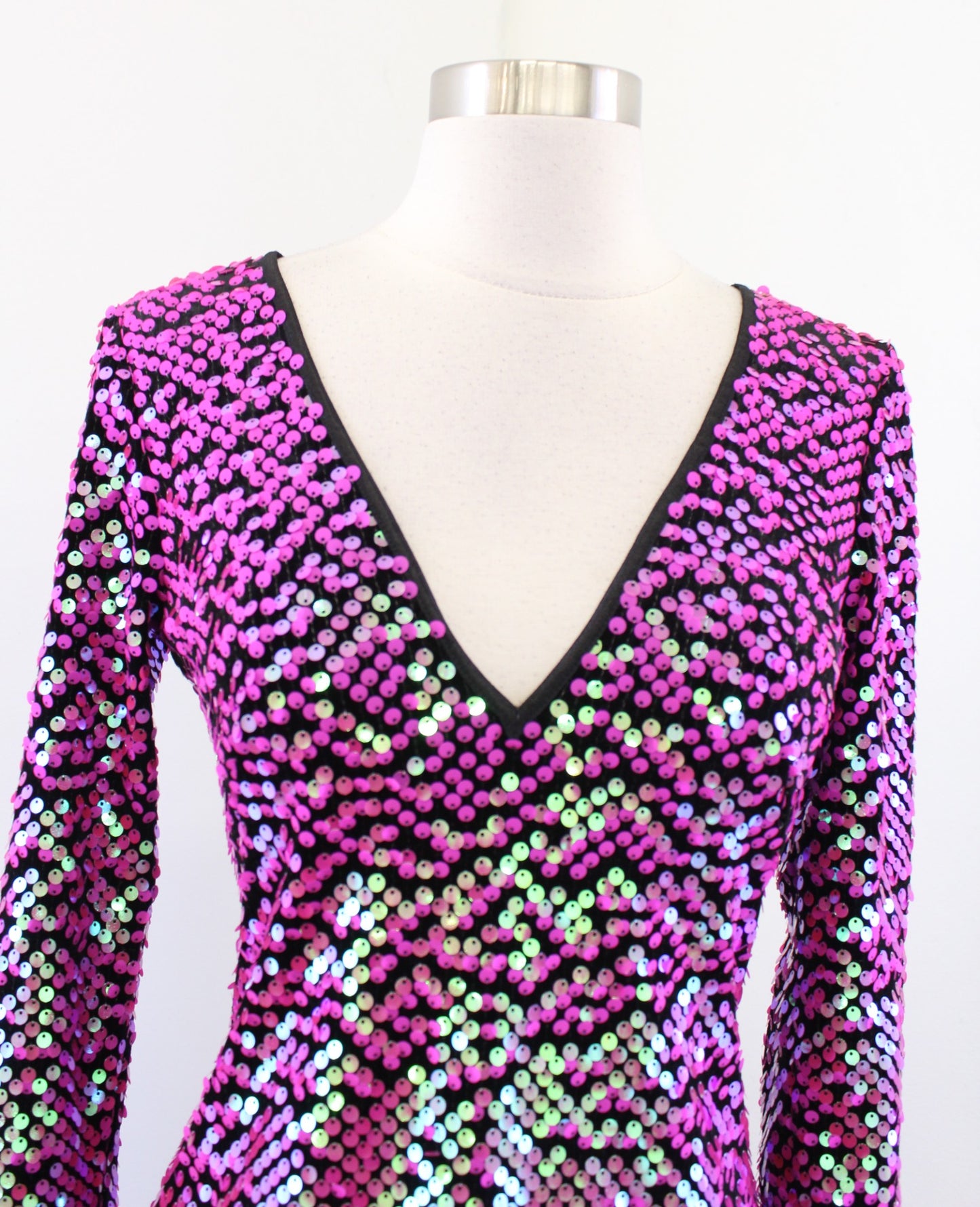 NWT Sho by Tadashi Shoji Paillette Sequin Iridscent Mini Bodycon Party Dress XS