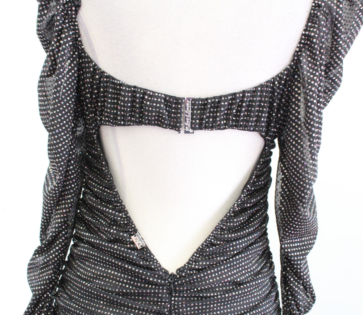 For Love and Lemons All that Glitters Black Iridescent Shimmer Mini Dress Size S