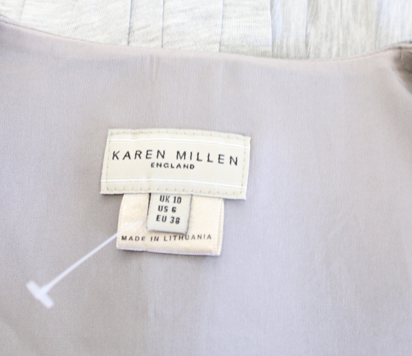 Karen Millen Gray Color Block Knit Contrast Draped Sheath Dress Size 6 V Neck