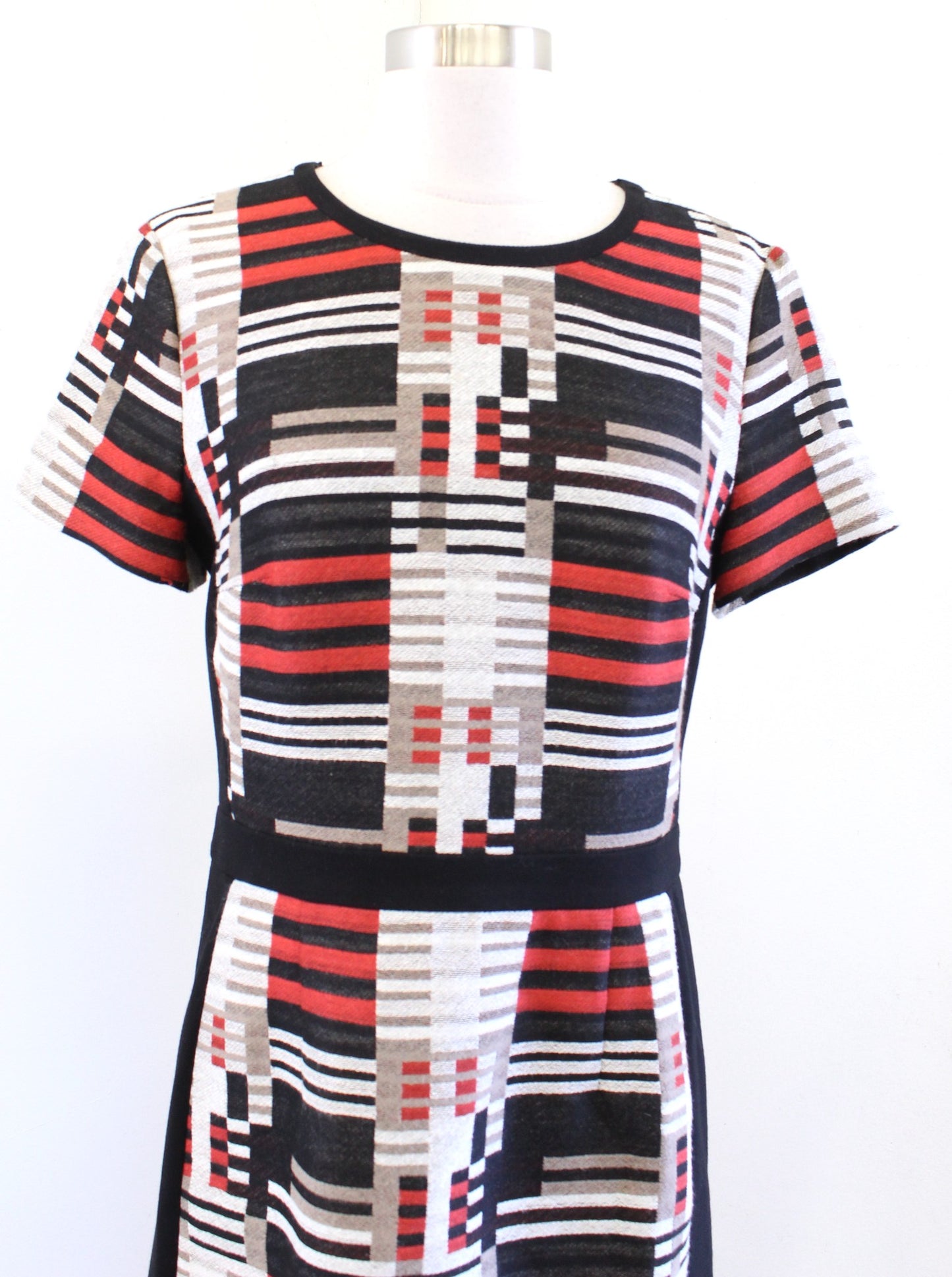 Hugo Boss Womens Hesandra Color Block Sheath Dress Size Us 6 Wool Tweed Career