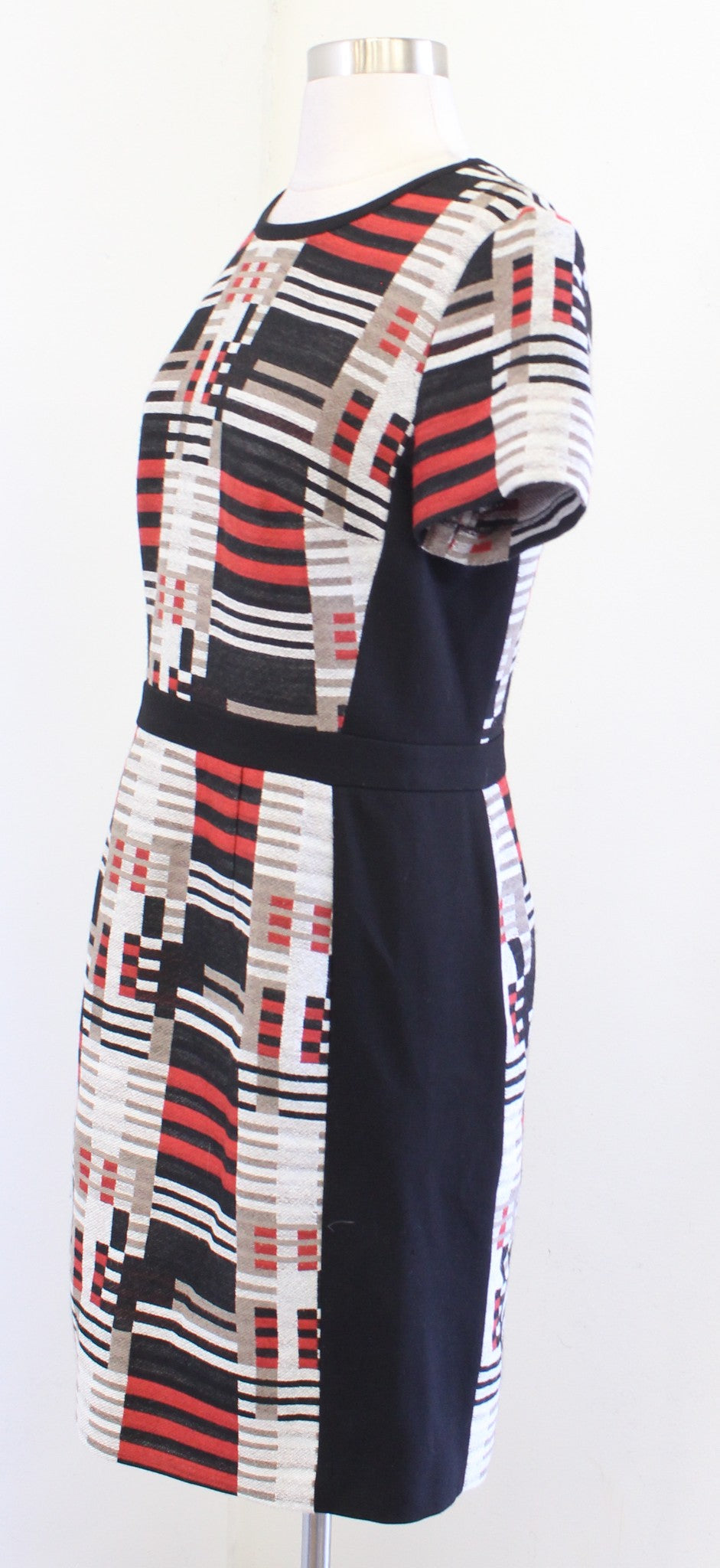 Hugo Boss Womens Hesandra Color Block Sheath Dress Size Us 6 Wool Tweed Career