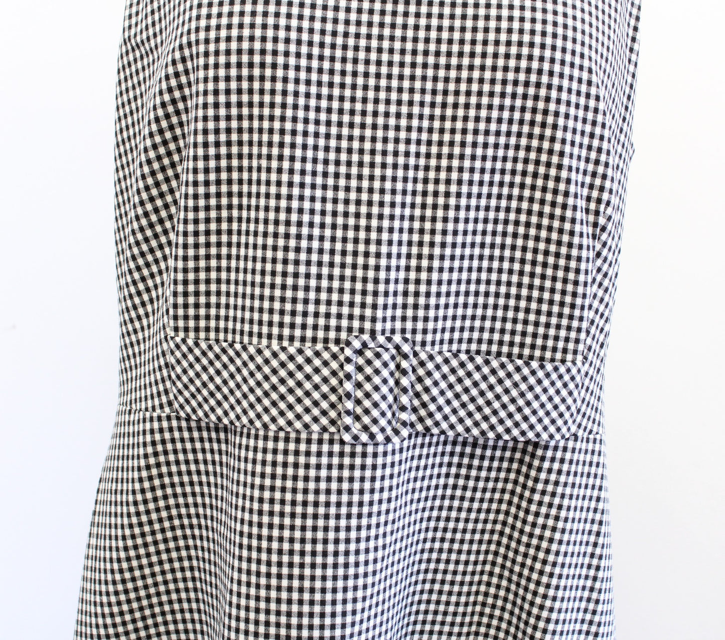 Calvin Klein Black White Gingham Plaid Faux Belted Sheath Dres Size 14 Office