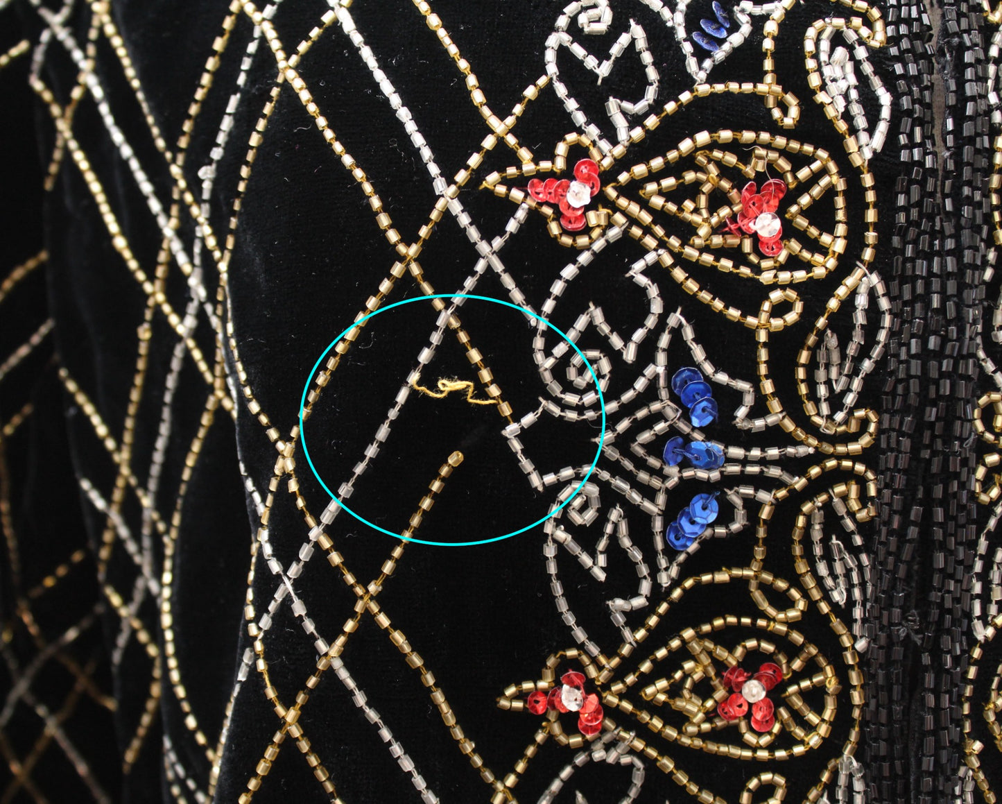 NWT Vtg Papell Boutique Black Velvet Sequin Beaded Evening Party Jacket Size L