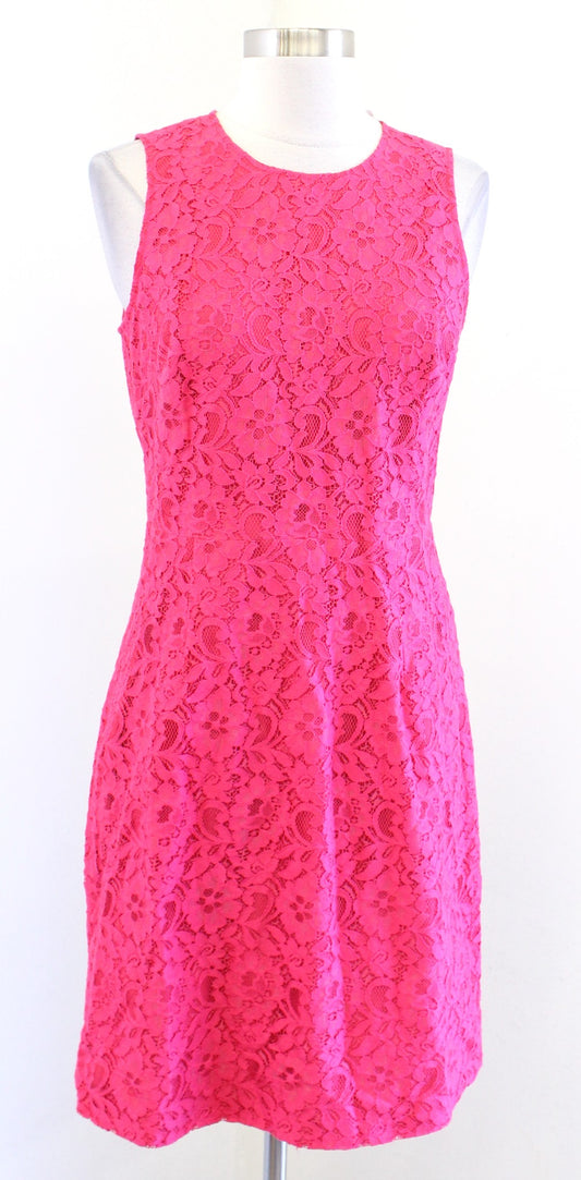 NWT J Crew Factory Pink Floral Lace Sheath Dress Sz 4 Cocktail Party Sleeveless