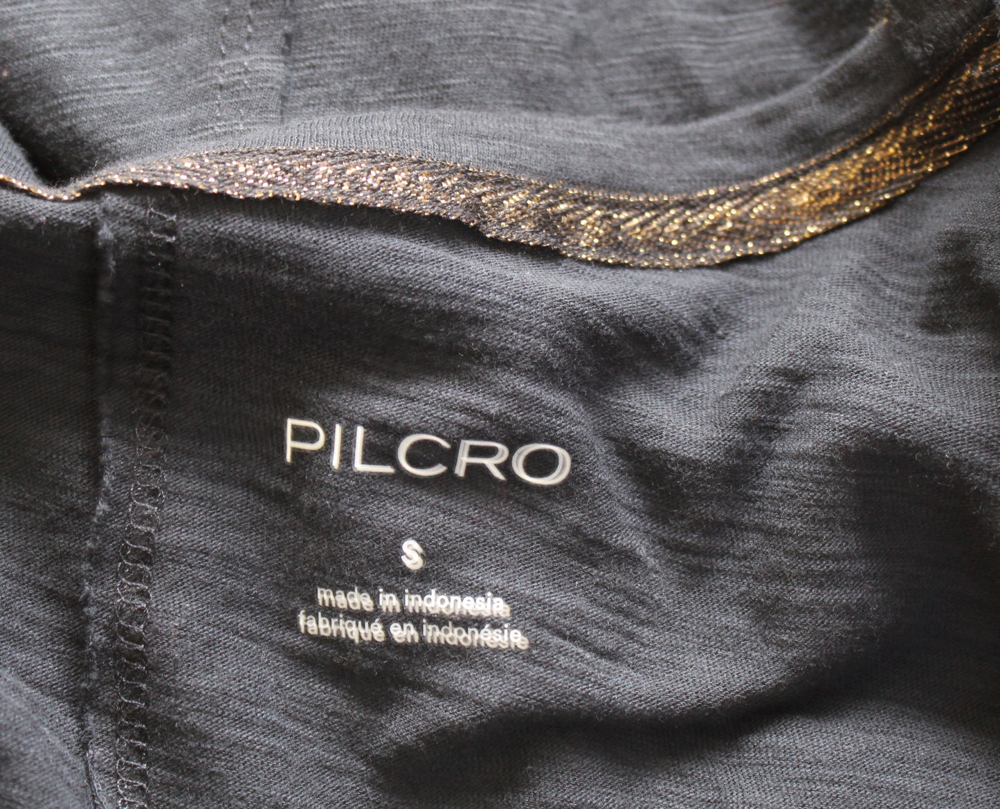 Pilcro Anthropologie Golden Hour Tee Black Gold Butterfly Ruffle T Shirt Size S