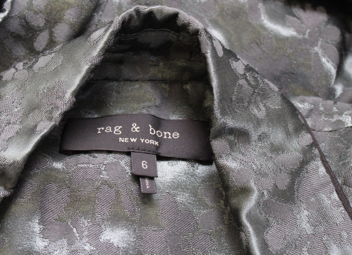 Rag and Bone Jarvis Satin Jacquard Floral Double Breasted Blazer Jacket Size 6