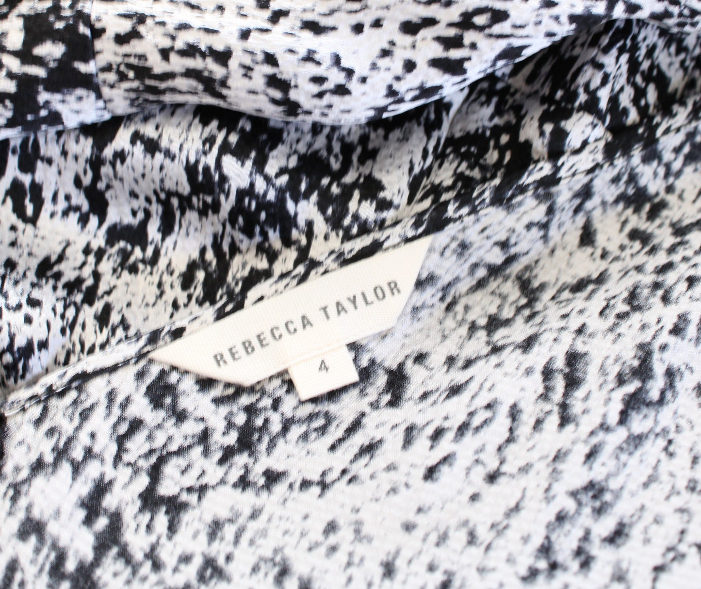 Rebecca Taylor White Noise Printed Drop Waist Mini Dress Size 6 Shift Black