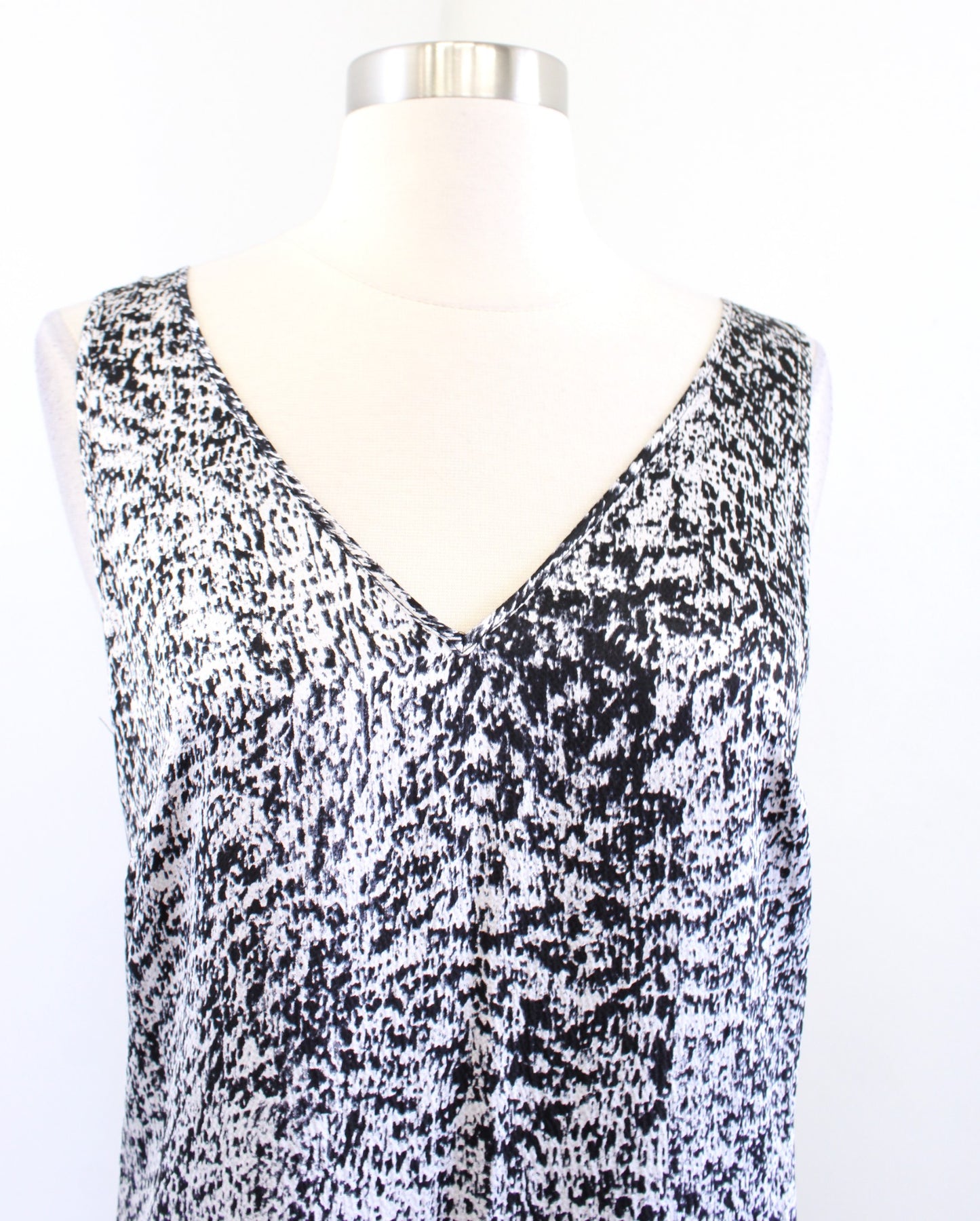 Rebecca Taylor White Noise Printed Drop Waist Mini Dress Size 6 Shift Black