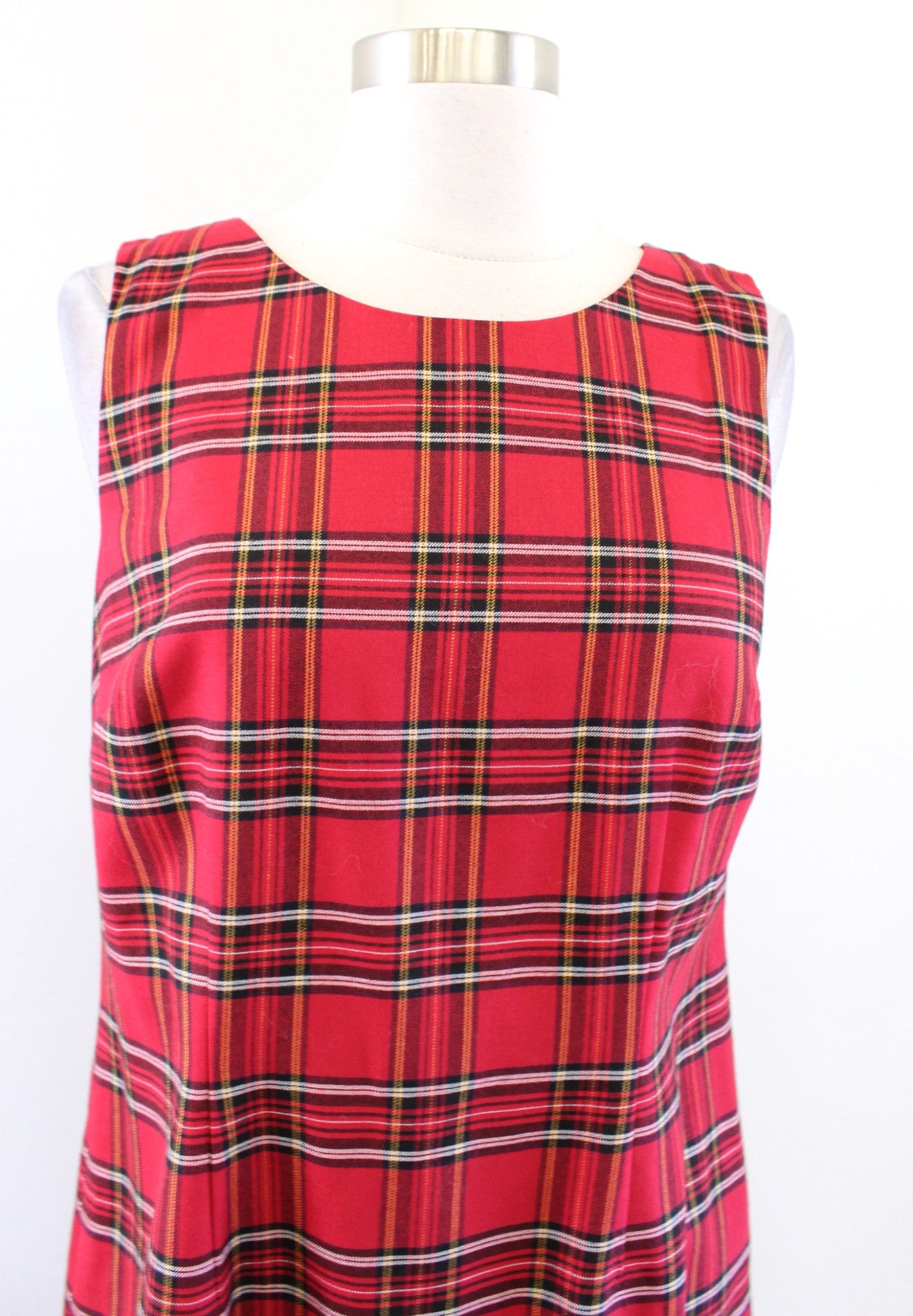 Talbots Womens Red Tartan Plaid Wool Blend Flounce Hem Sheath Dress Size 6P