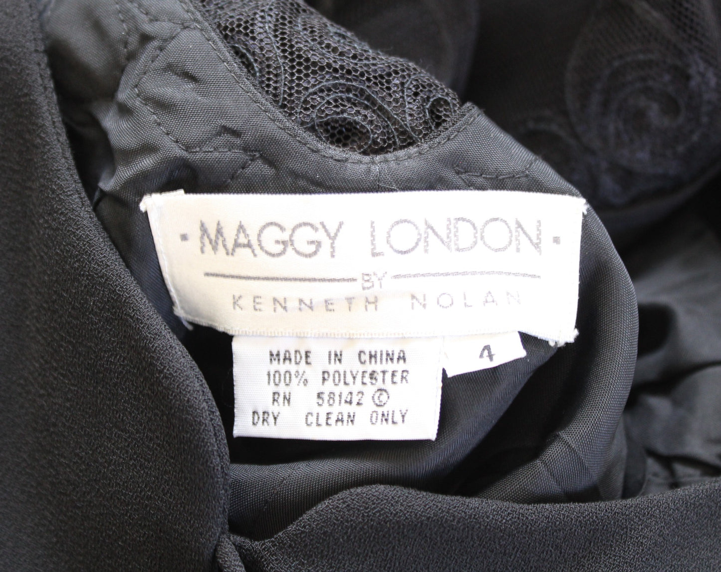 Vtg 90s Black Button Front Blazer Style Evening Top Blouse Size 4 Mesh Lace Back