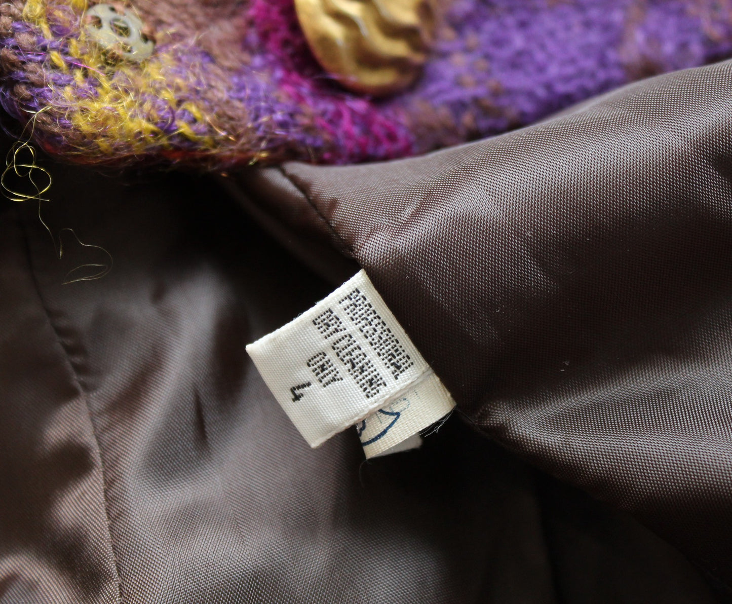 Vtg 90s Brown Colorful Plaid Chunky Button Blazer Jacket Sz 4 Curly Tweed Retro