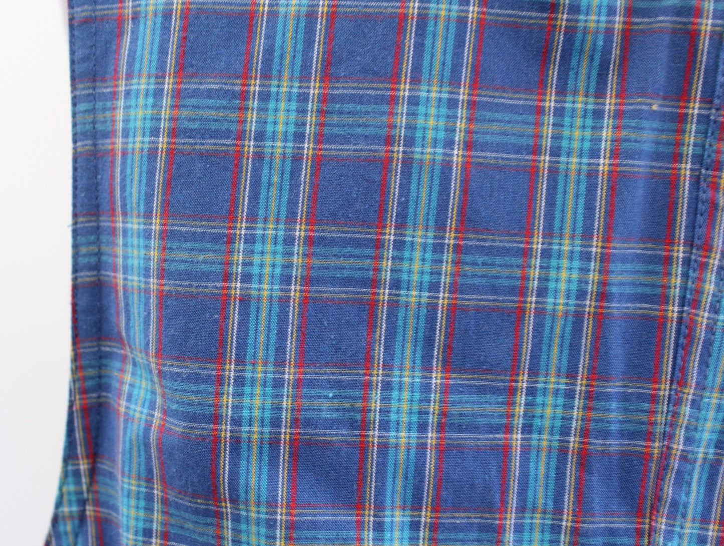 NWT Deadstock Vtg 90s Blue Plaid Pinafore Jumper Layer Dress Size PM MP M Retro