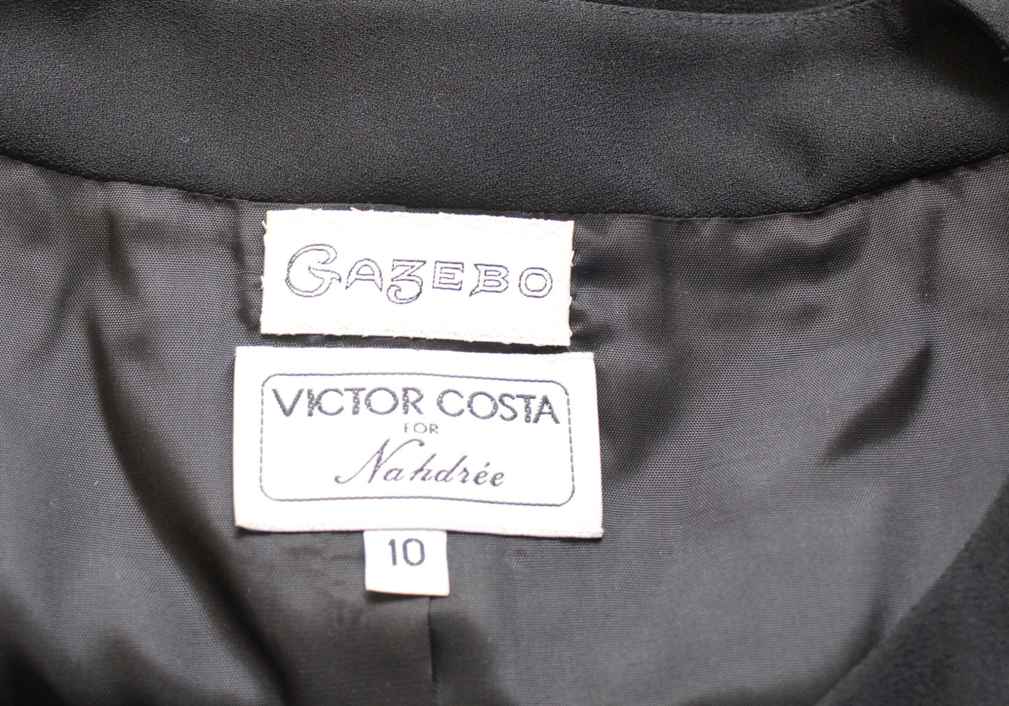 Vtg 80s 90s Victor Costa Black Rosette Floral Evening Blazer Blouse Top Size 10