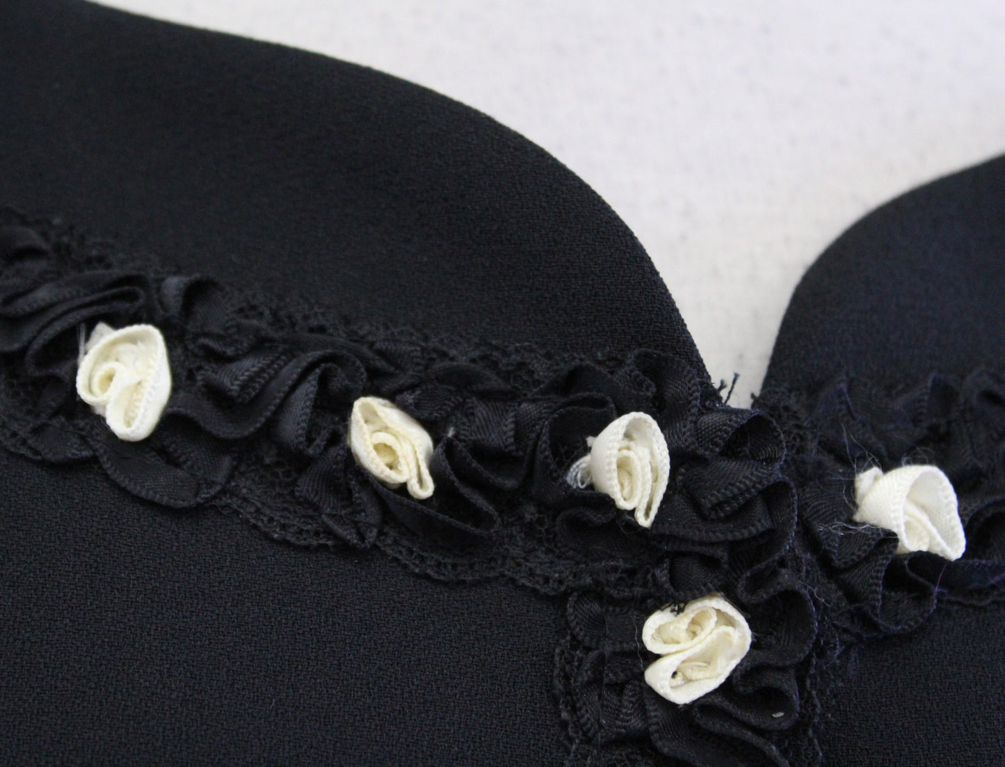 Vtg 80s 90s Victor Costa Black Rosette Floral Evening Blazer Blouse Top Size 10