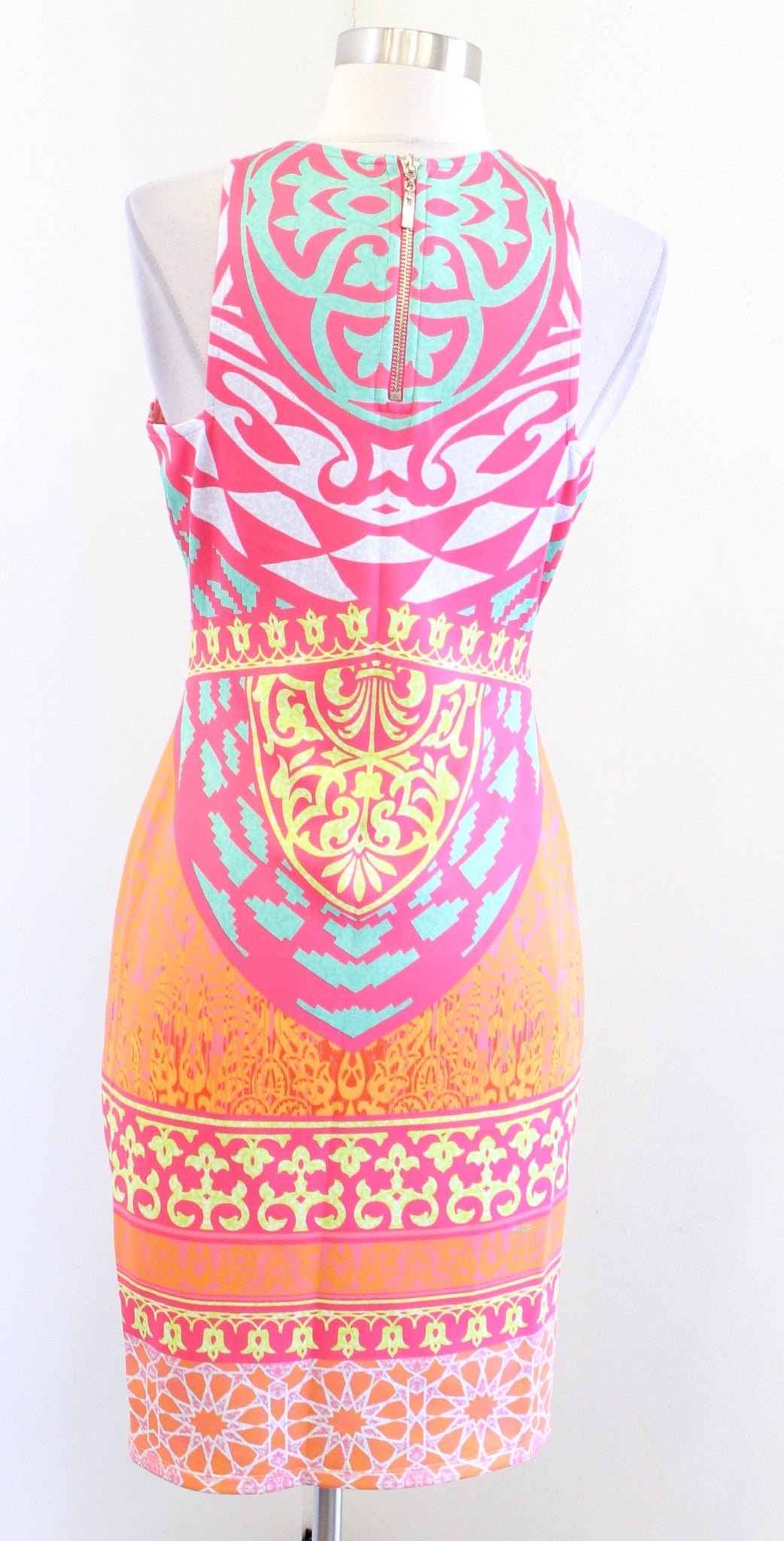 Hale Bob Cabana Tribal Geometric Print Neoprene Scuba Bodycon Dress Size M