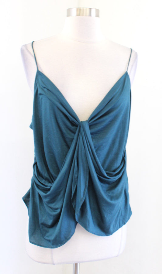 by Anthropologie Teal Twist V Neck Cami Tank Top Blouse Size XL Womens
