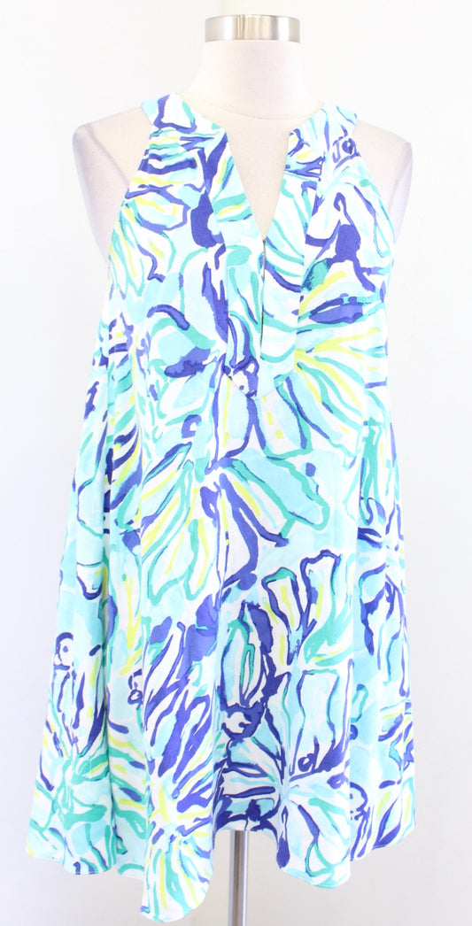 Lilly Pulitzer Achelle Pool Blue Stay Cool Swing Dress Size XXS 2XS Shift