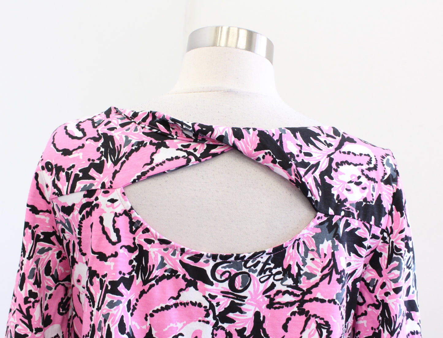 Lilly Pulitzer Pink Panda Print Bay Dress Size M Hangin With My Boo Shift Black