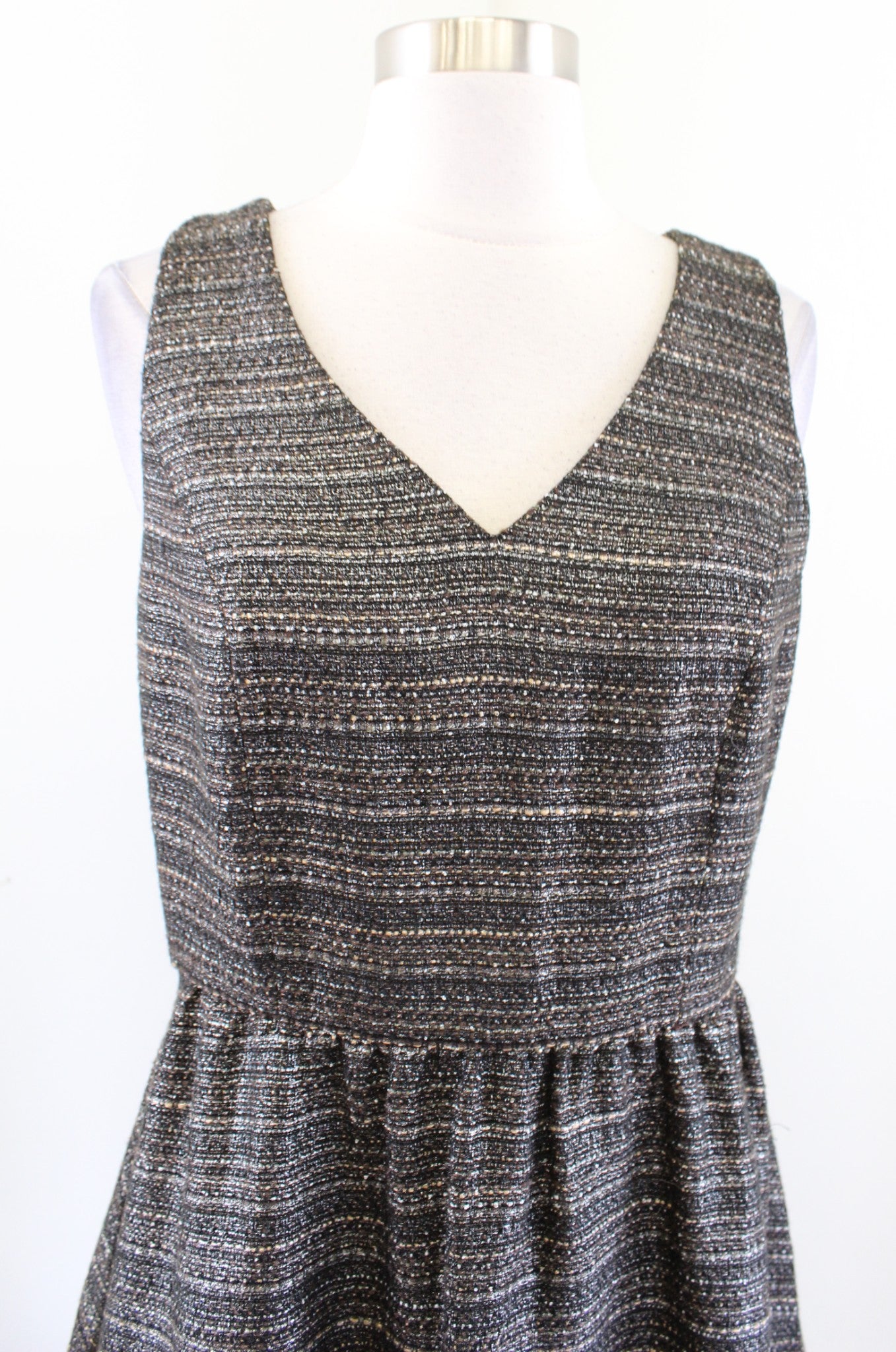 Moulinette Soeurs Anthropologie Glissade Fit and Flare Tweed Dress Sz 8 Shimmer