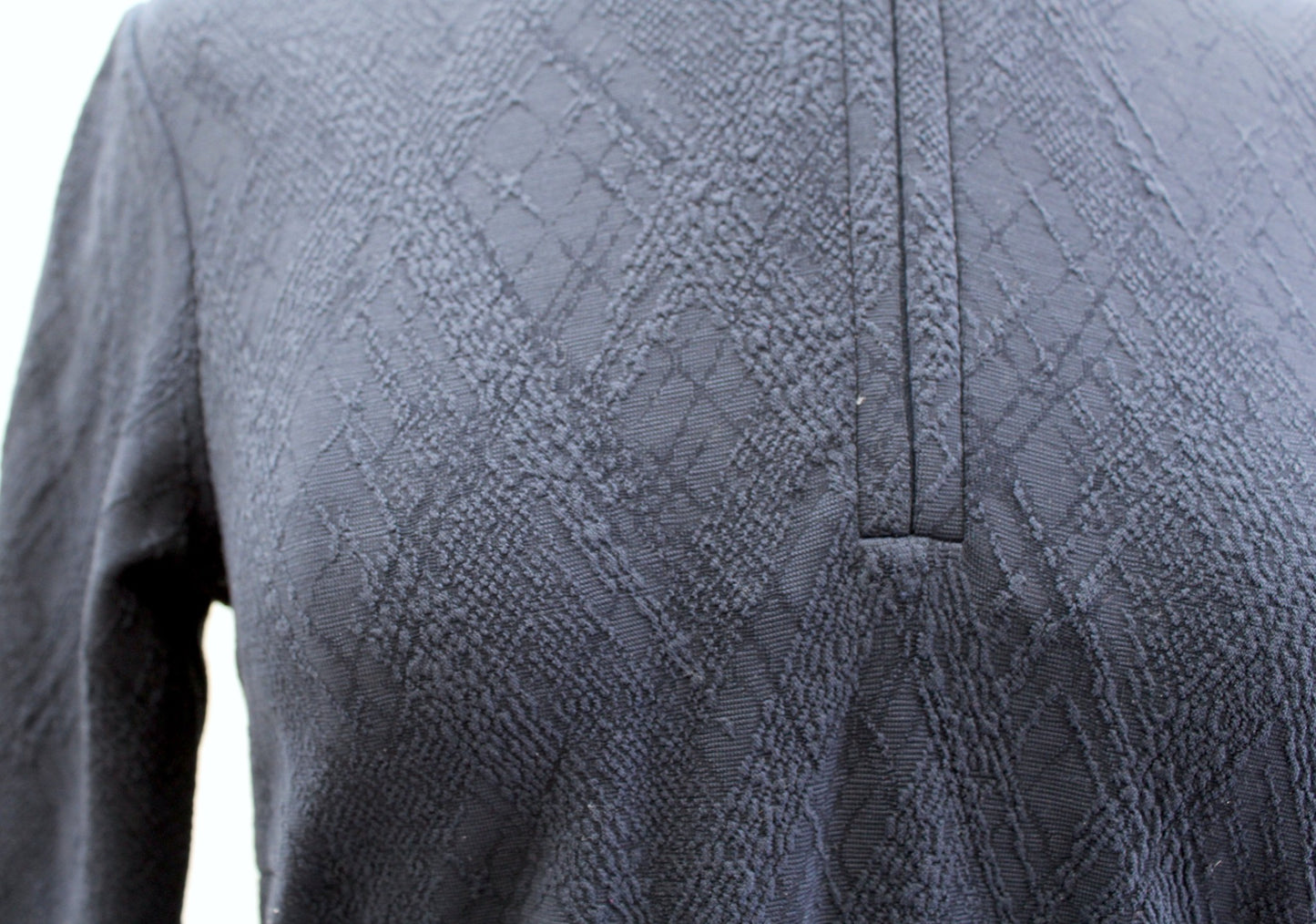 J McLaughlin Navy Blue Diamond Textured Jacquard Quarter Zip Dress Size XS