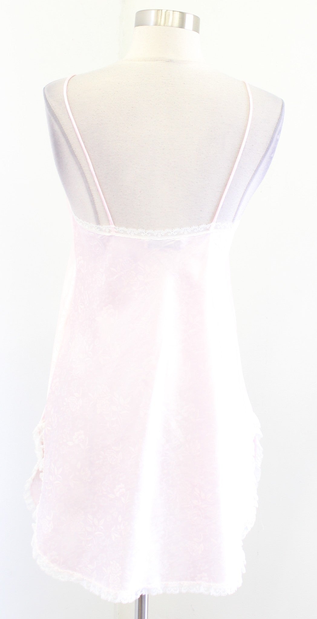 Vtg Christian Dior Pink Floral Lace Mini Slip Sleep Dress & Robe Set Size P , XS