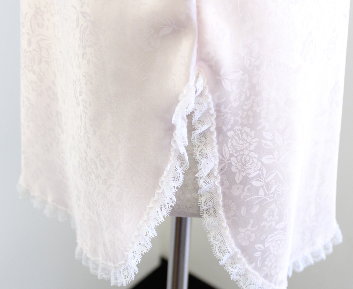 Vtg Christian Dior Pink Floral Lace Mini Slip Sleep Dress & Robe Set Size P , XS