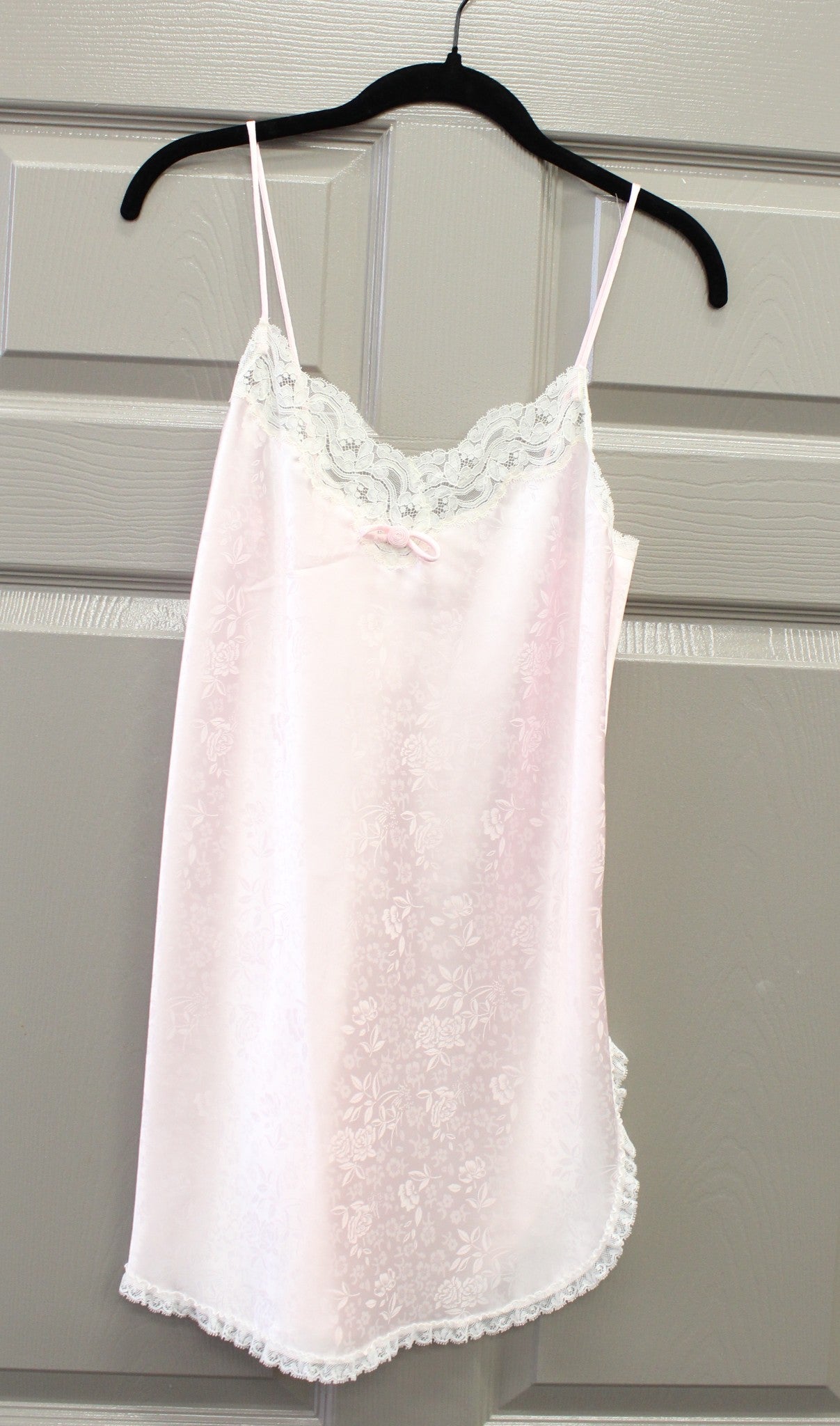 Vtg Christian Dior Pink Floral Lace Mini Slip Sleep Dress & Robe Set Size P , XS