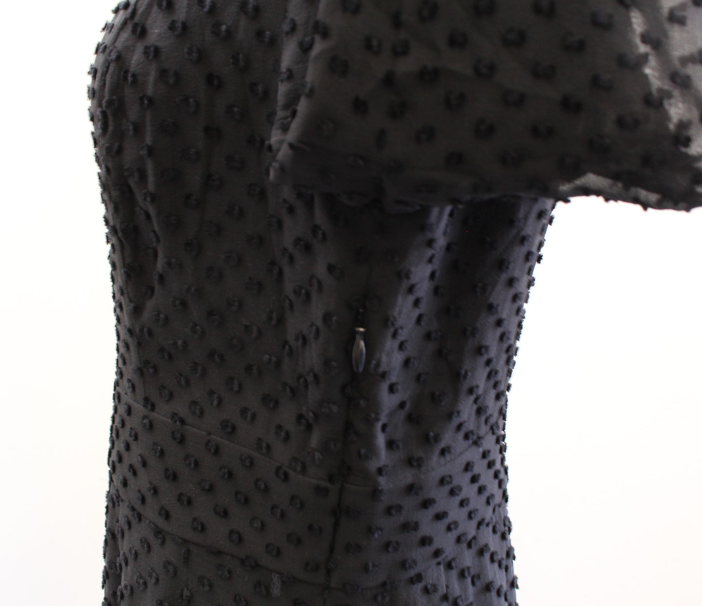 Equipment Jenava Black Clip Swiss Dot A Line Silk Blend Long Sleeve Dress Size 4