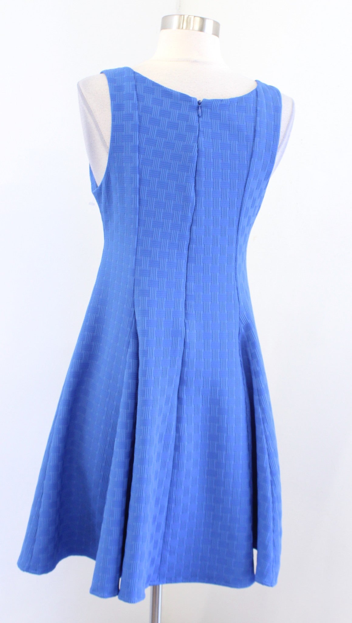 Eva Franco Anthropologie Bleu de Jour Blue Textured Fit and Flare Dress Size 4