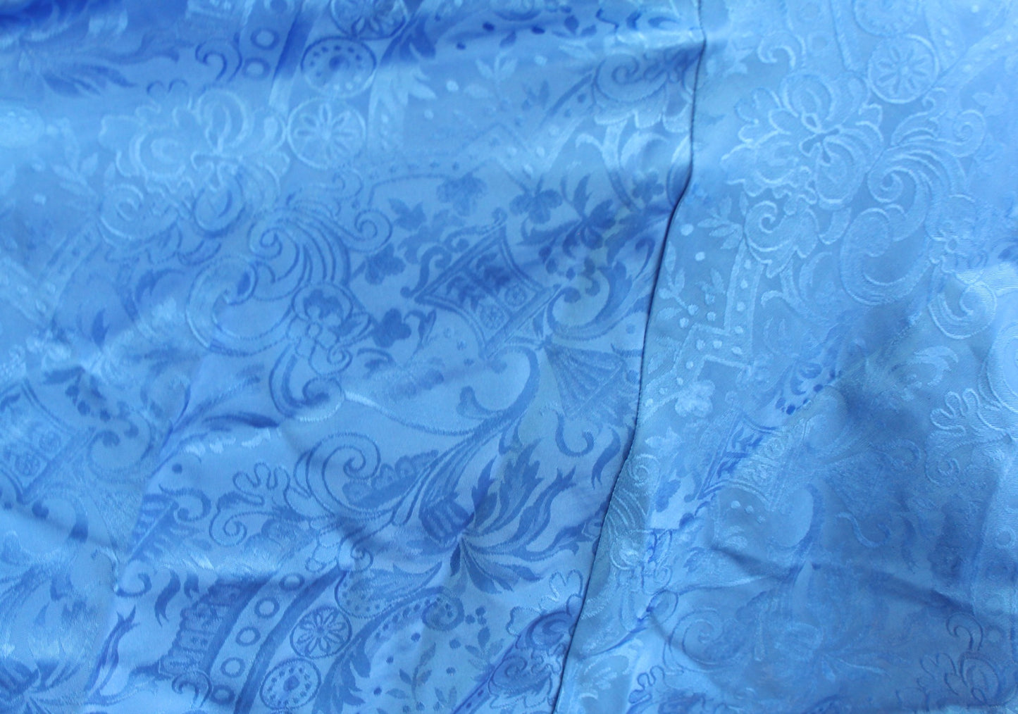Vtg Victorias Secret Gold Label Blue Floral Embossed A Line Slip Dress Size M