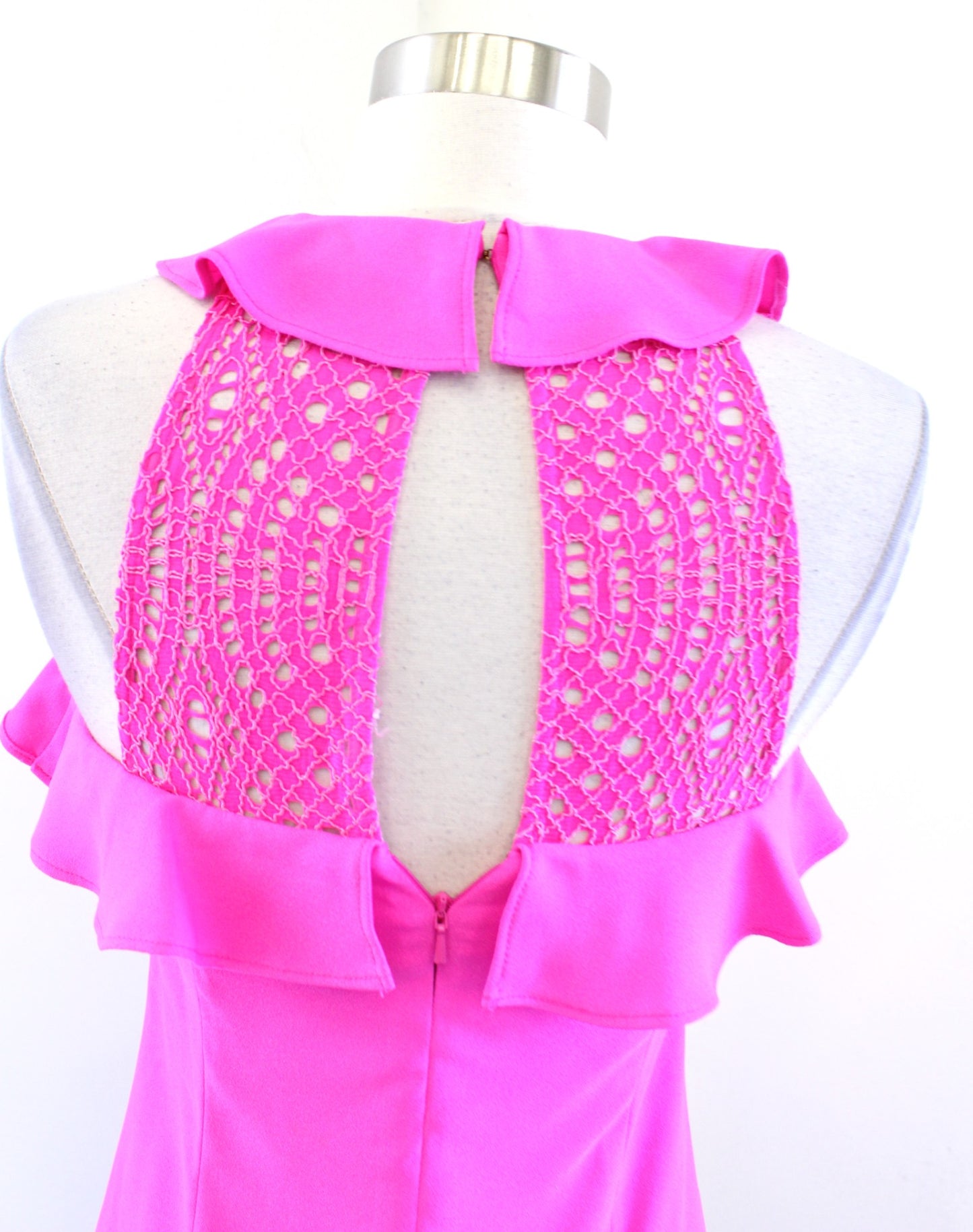 Lilly Pulitzer Britnee Ruffle Lace Back Shift Dress Sz 00 Bougainvillea Hot Pink