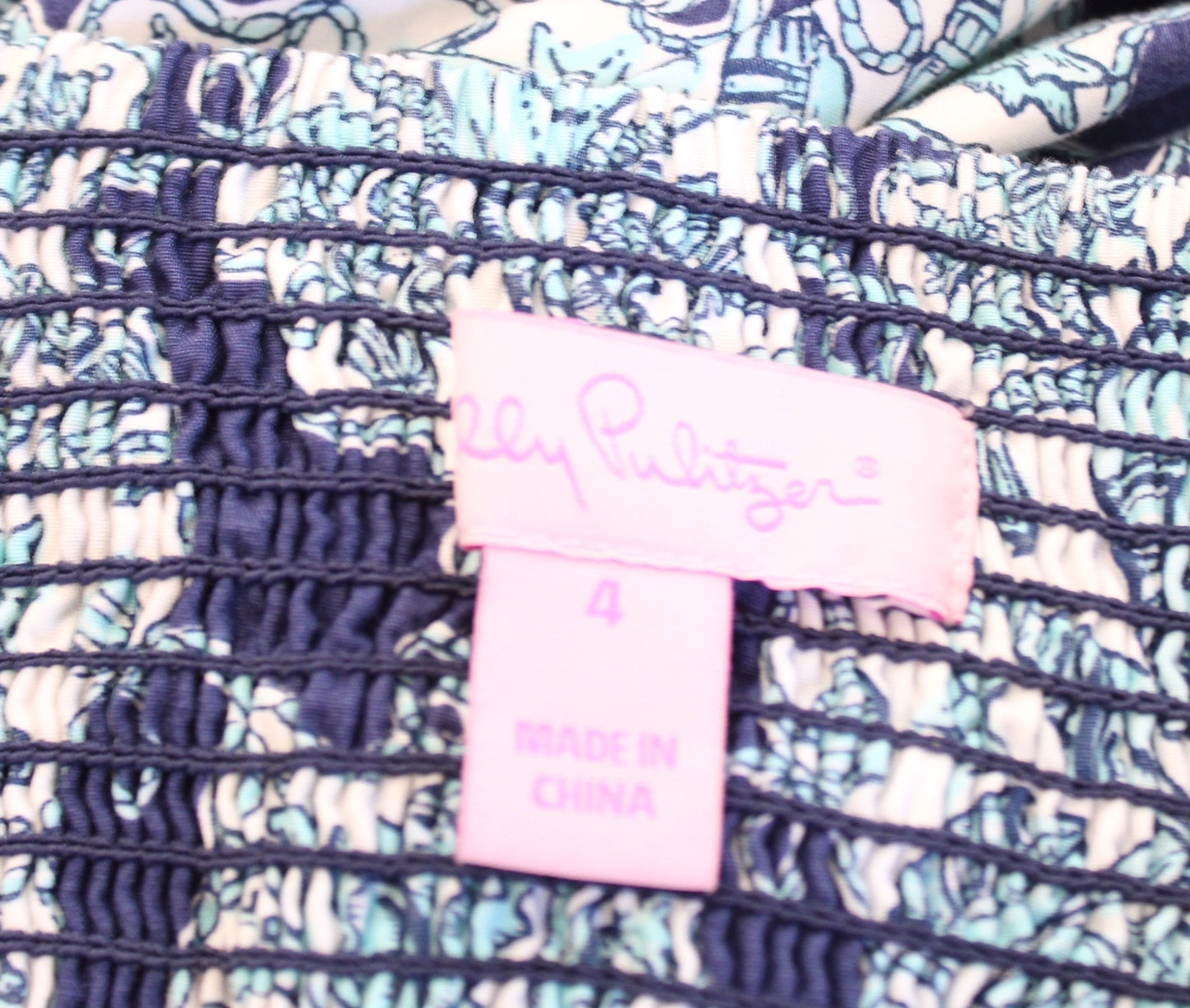 Lilly Pulitzer Rilee Hey Sailor Printed Lace Up Dress Sz 4 Blue Mermaid Nautical