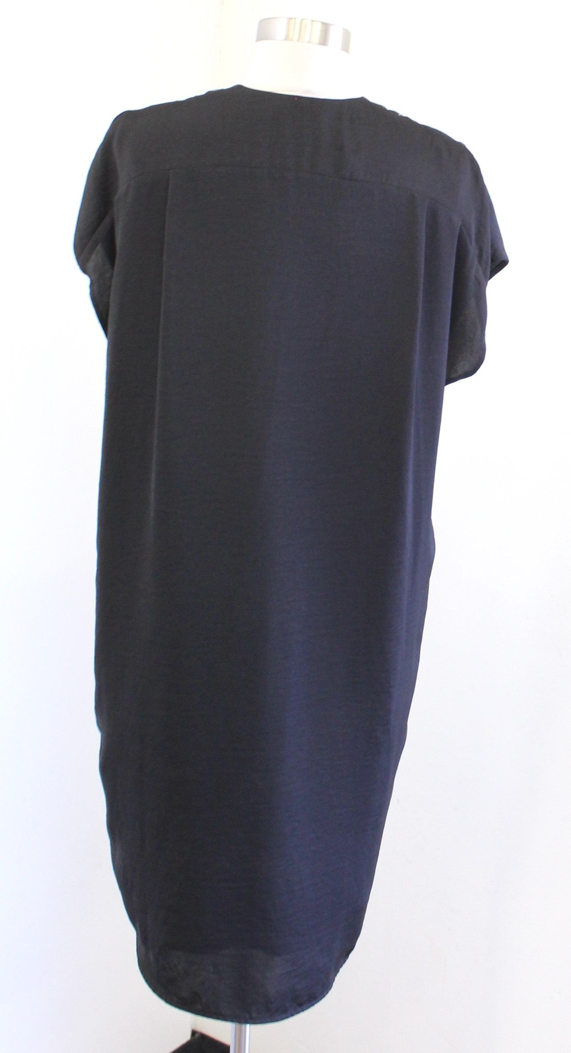 Vince Womens Black White Stitched Embroidered Casual Tunic Shift Dress Size 6