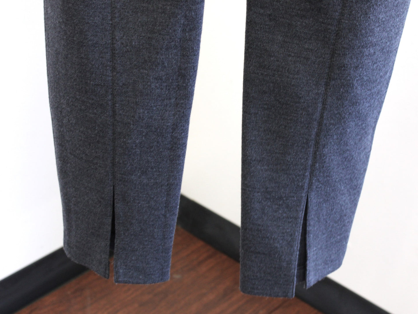 St John Womens Charcoal Gray Melange Wool Blend Slim Split Ankle Pants Size 6