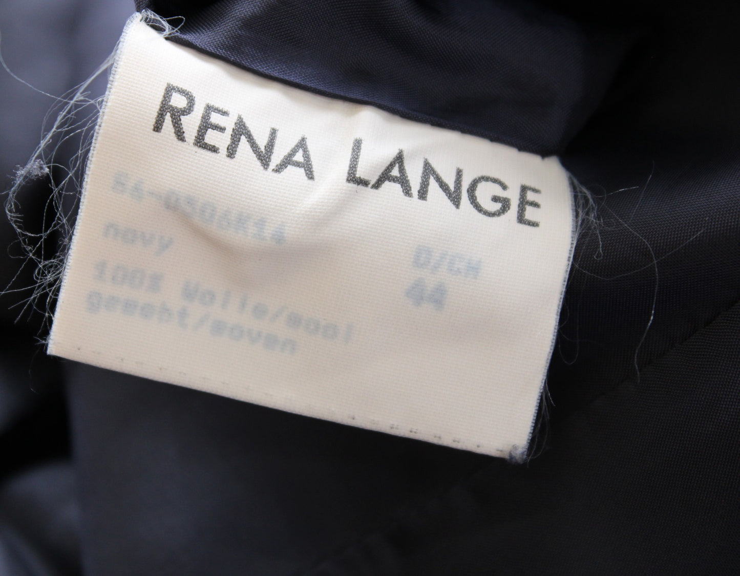 Vtg Rena Lange Bergdorf Goodman Dark Navy Blue Wool Blazer Jacket Size 44