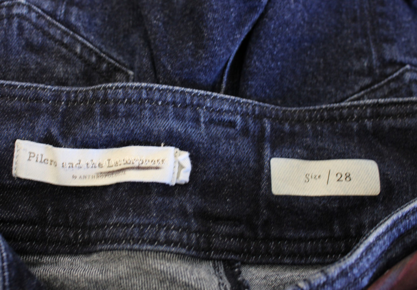 Pilcro and the Letterpress Anthropologie High Rise Slim Scarf Belted Jeans Sz 28